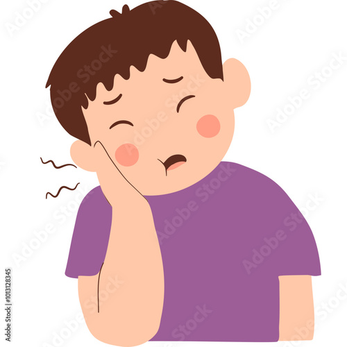 A boy is got toothache