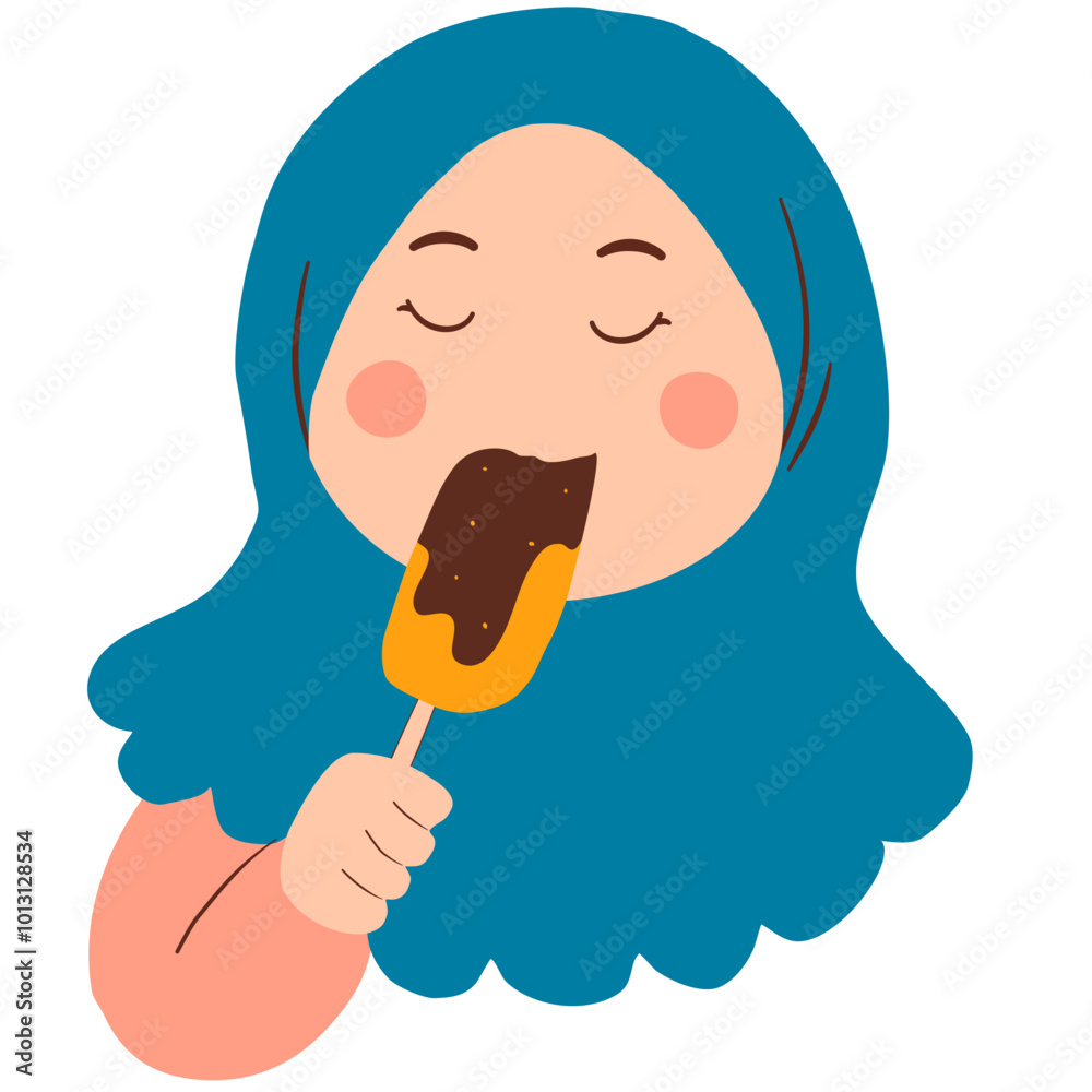 a girl is eating ice cream
