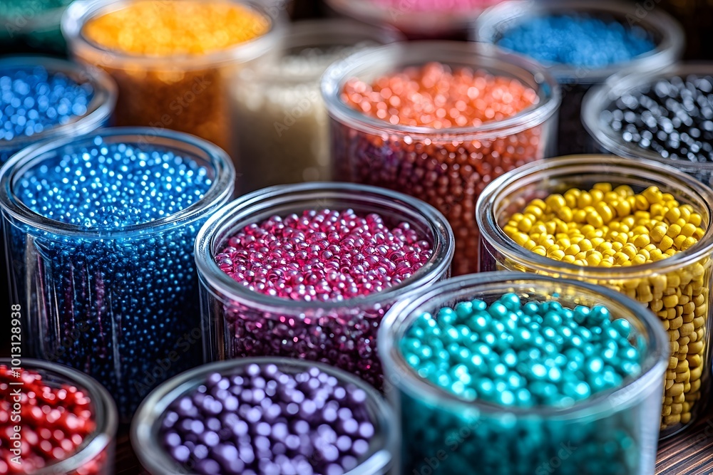 Beads in container Beads in container