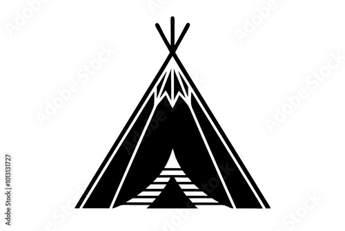 tipi  silhouette  vector illustration