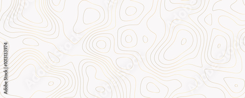 Abstract Topographic Background with Golden Contour Lines and Geometric Terrain for Elegant Map Design 