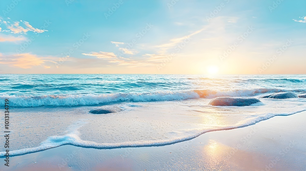 Fototapeta premium Sunset Beach Waves