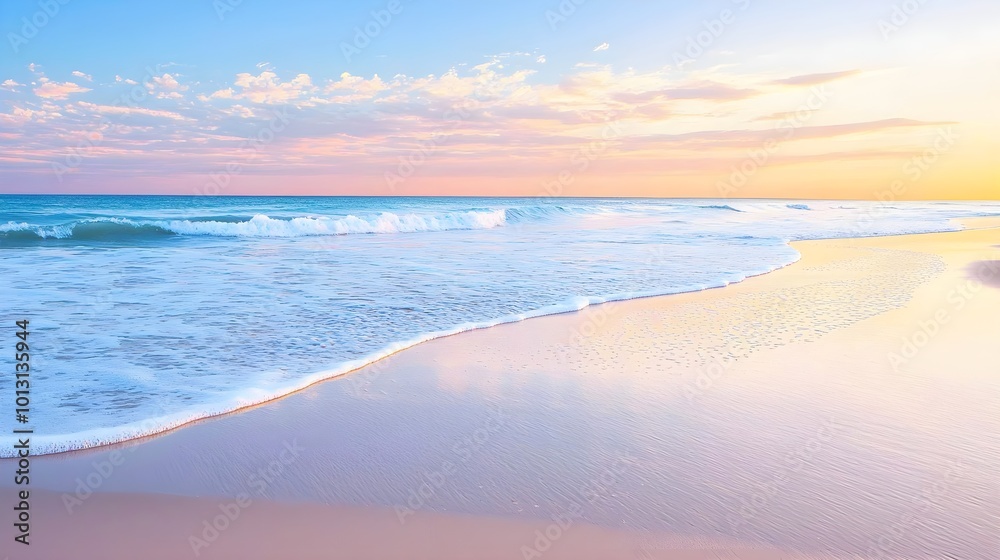 Obraz premium Beach Sunset Waves