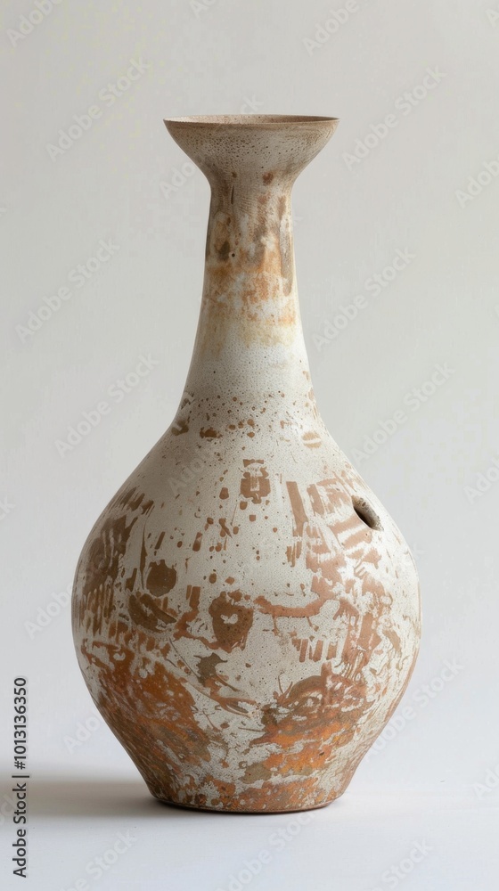 Handcrafted ceramic vase, white background, 4K hyperrealistic photo Handcrafted ceramic vase, white background, 4K hyperrealistic photo
