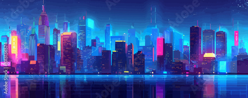 City skyline, famous buildings and landmarks in a metropolitan silhouette, urban landscape, vector illustration, black silhouette, flat style.