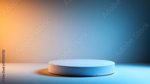 Minimalist Empty Stage with Colorful Lighting Gradient