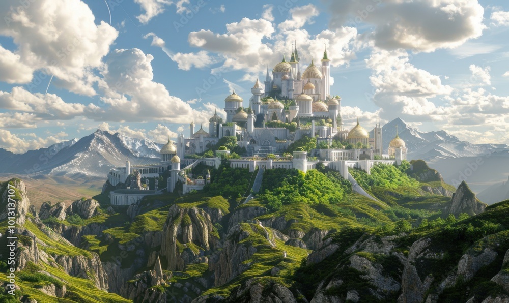 Φωτογραφία Nimbus Citadel of Serenity, 4K hyperrealistic photo