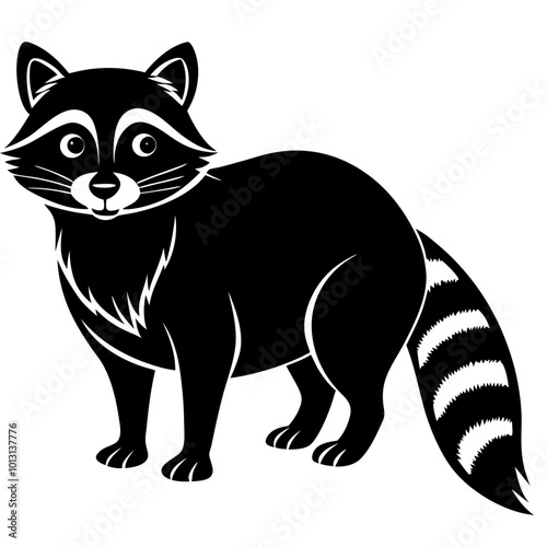 racoon silhouette vector