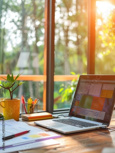 Digital Learning Platform Setup in Bright Environment