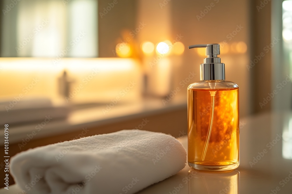 Body spray bottle on vanity Body spray bottle on vanity
