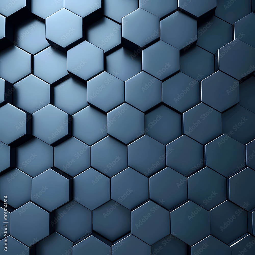 Abstract Metallic Hexagonal Pattern Background in Blue Abstract Metallic Hexagonal Pattern Background in Blue