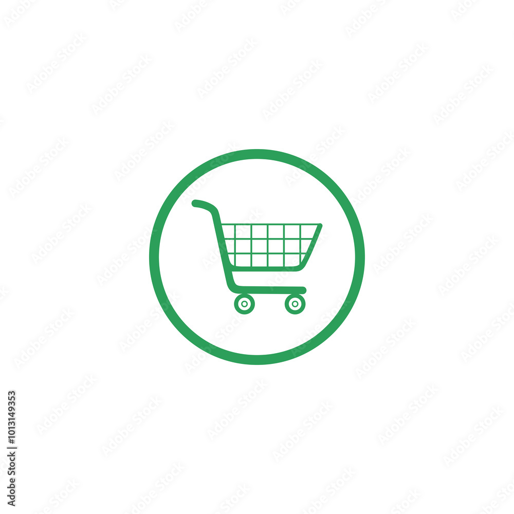 Shopping cart circle icon isolated on transparent background Shopping cart circle icon isolated on transparent background