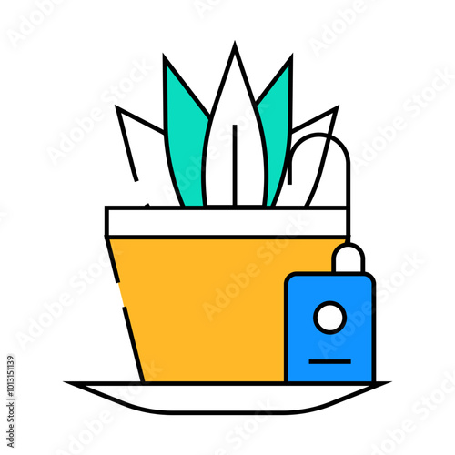 plant watering sensor line icon vector. plant watering sensor sign. isolated symbol illustration photo