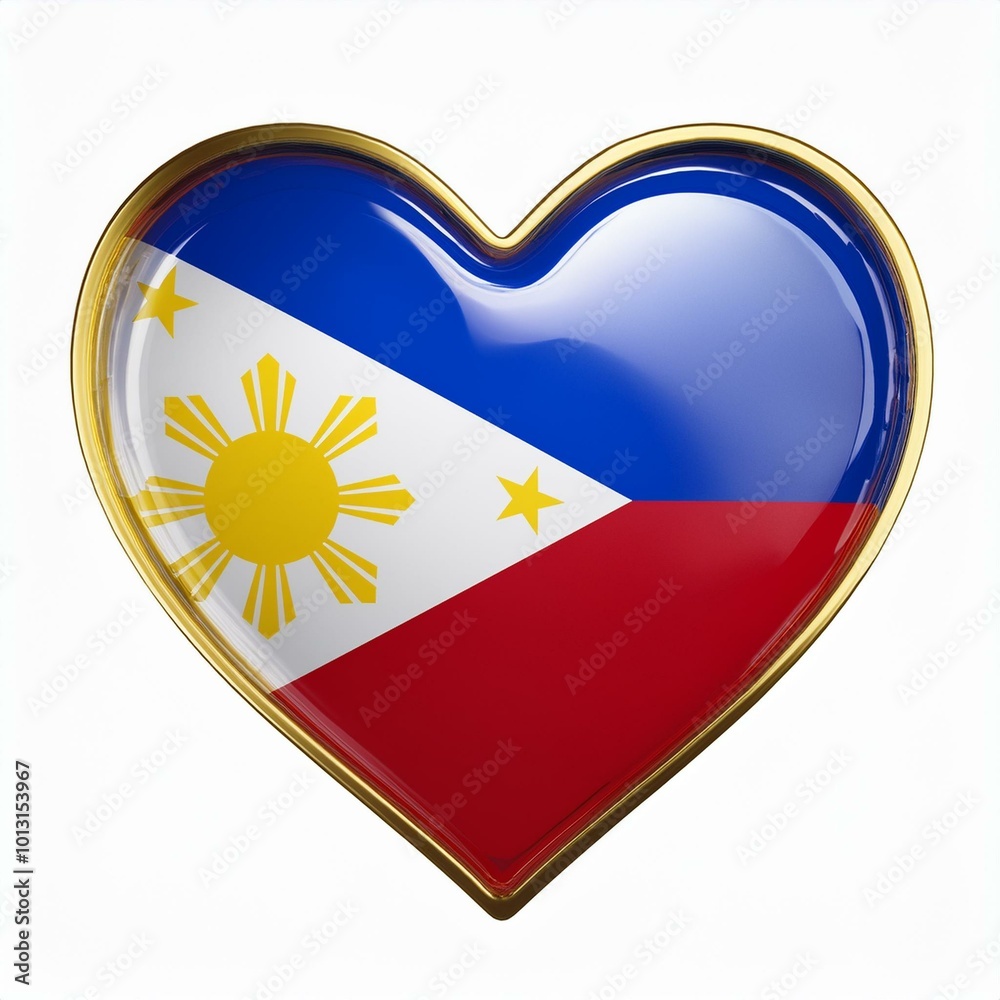 フィリピンの国旗のハート(Heart of Philippines flag on white.)
フィリピンの国旗のハート(Heart of Philippines flag on white.)