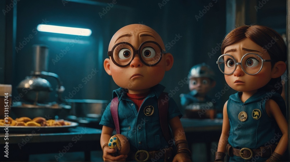 Obraz premium A whimsical character makes crafts from natural materials