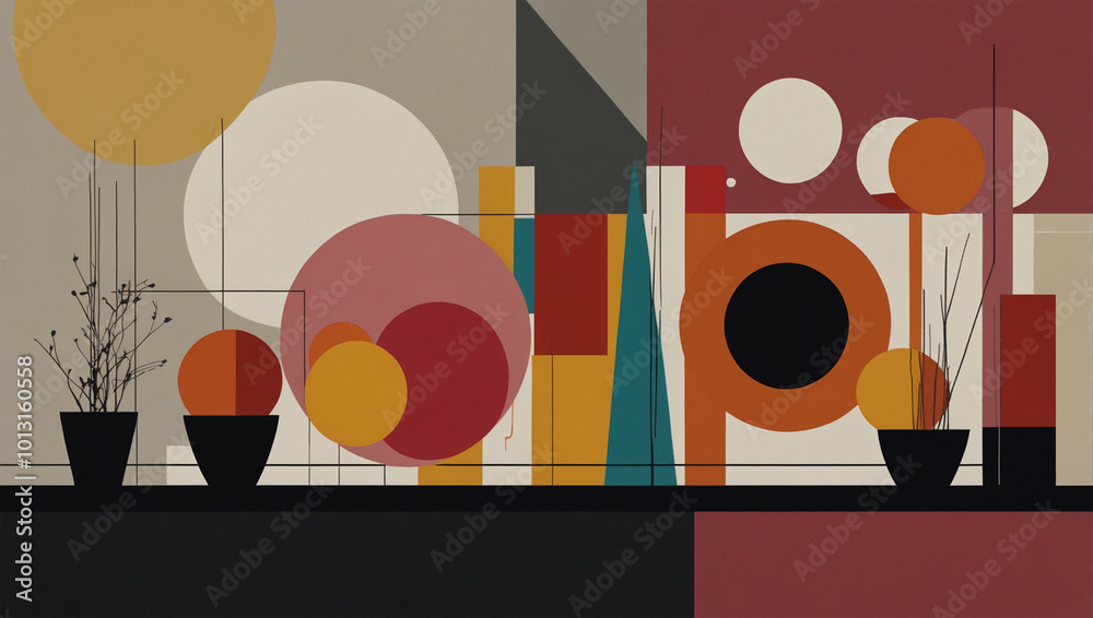 Obraz premium Image abstract symmetrical background, red pastel theme