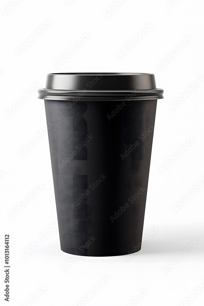 Black paper coffee cup, front view, white background, high resolution, product photography style, high detail, hyper-realistic design, hyper-detailed rendering design, soft shadows design Black paper coffee cup, front view, white background, high resolution, product photography style, high detail, hyper-realistic design, hyper-detailed rendering design, soft shadows design