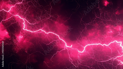 Pink Lightning on a Black Background	