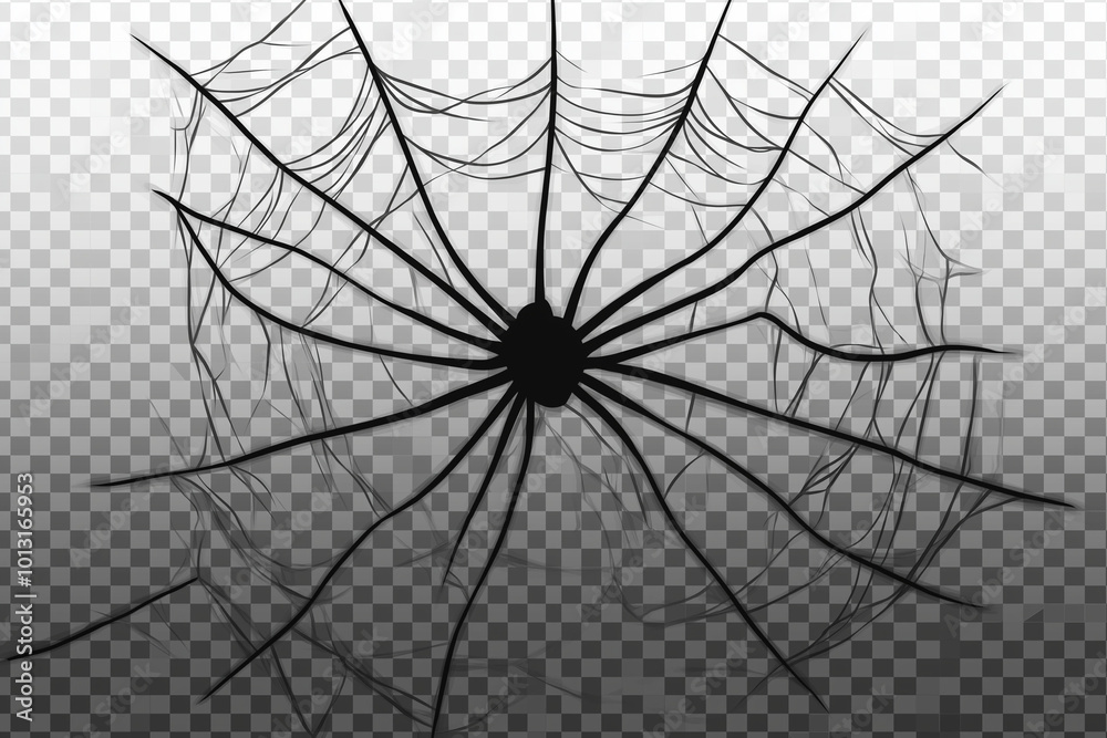 Fototapeta premium Spider web black with transparent background 