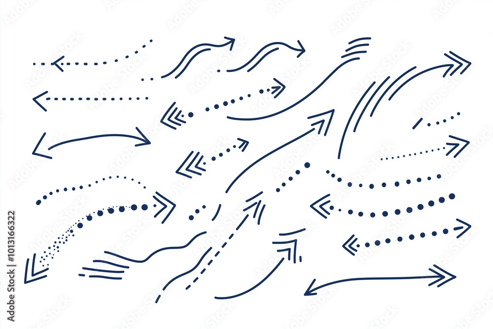 Squiggle lines dashed arrows Squiggle lines dashed arrows