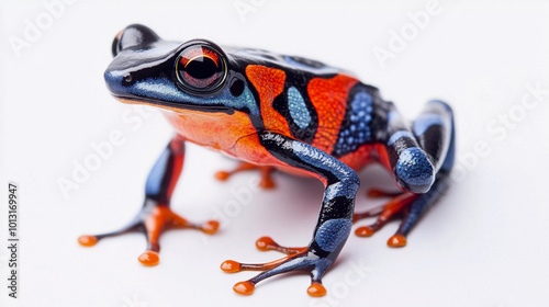 Poison dart frog on white background photo