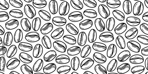 Coffee beans pattern background. coffee beans background. Coffee beans wallpaper. Coffee Beans Illustration for packaging.	
