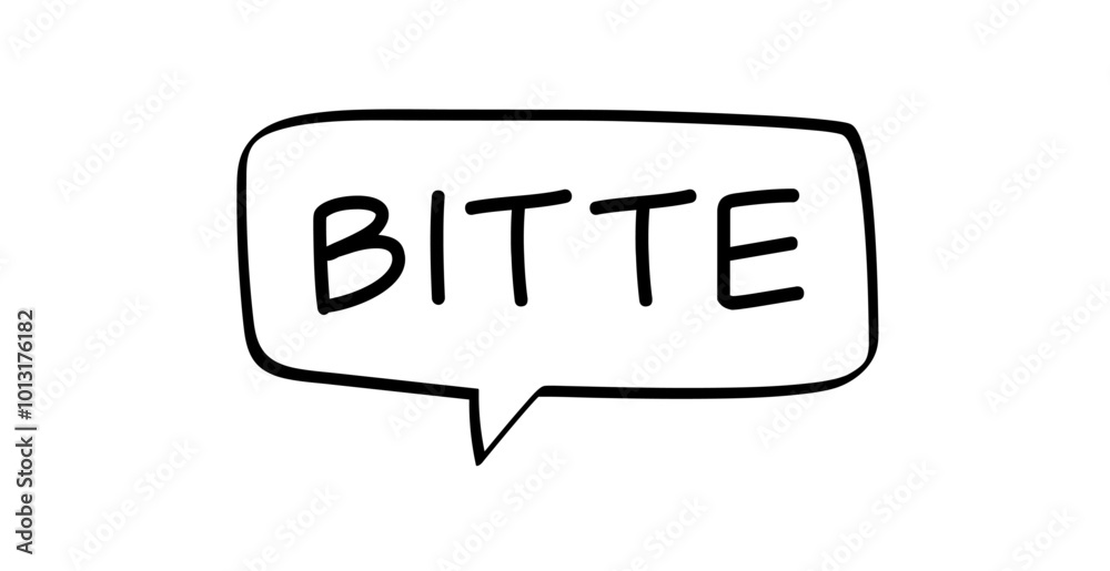 BITTE - Sprechblase mit deutschem Text, Wort in schwarz in schwarzer Blase isoliert auf weißem Hintergrund, Konzept, Vektor Illustration BITTE - Sprechblase mit deutschem Text, Wort in schwarz in schwarzer Blase isoliert auf weißem Hintergrund, Konzept, Vektor Illustration