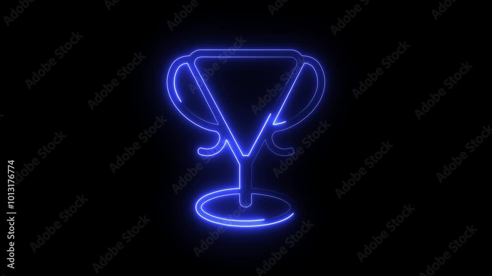 neon trophy cup blink animation neon trophy cup blink animation