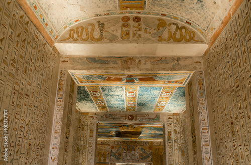 Architecture of ancient Egypt, Luxor. Places of rule of pharaohs, hieroglyphs