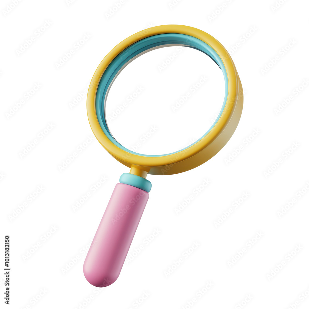 Magnifying glass isolated on white transparent. Cartoon style search find symbol Magnifying glass isolated on white transparent. Cartoon style search find symbol