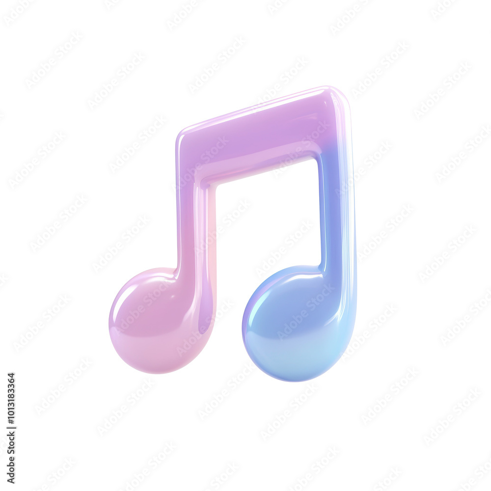 Music note isolated on white transparent. Cartoon minimal style symbol Music note isolated on white transparent. Cartoon minimal style symbol