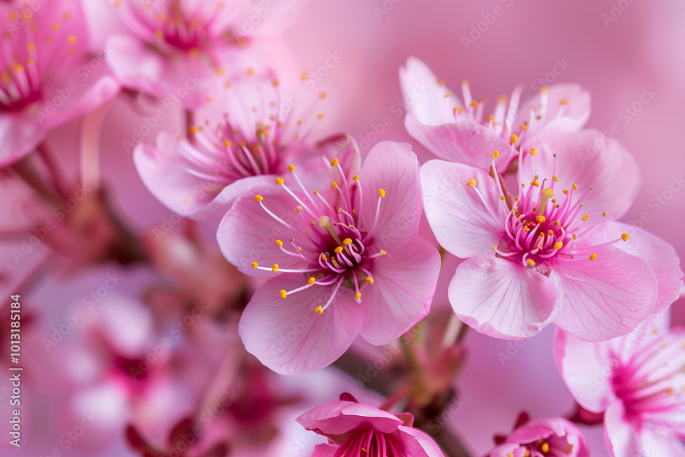 Close-Up of Beautiful Sakura Blossoms Background Close-Up of Beautiful Sakura Blossoms Background
