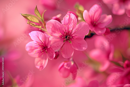 Close-Up of Beautiful Sakura Blossoms Background