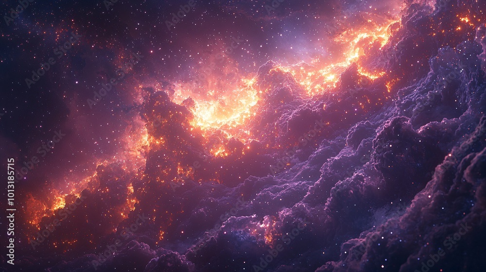 Fototapeta premium Mystical Zodiac Signs in Glowing Cosmic Light