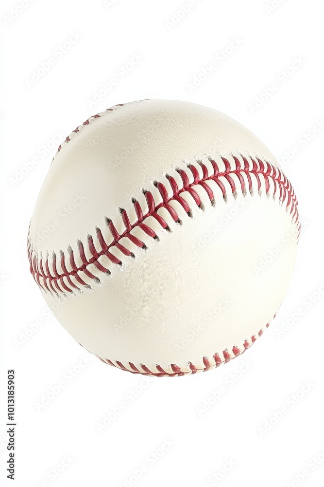 Baseball Isolated On White. New Baseball With Vibrant Colors In Close-Up Baseball Isolated On White. New Baseball With Vibrant Colors In Close-Up