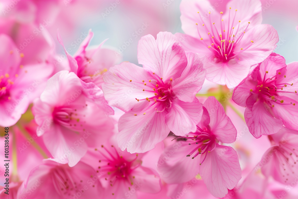 Close-Up of Beautiful Sakura Blossoms Background Close-Up of Beautiful Sakura Blossoms Background