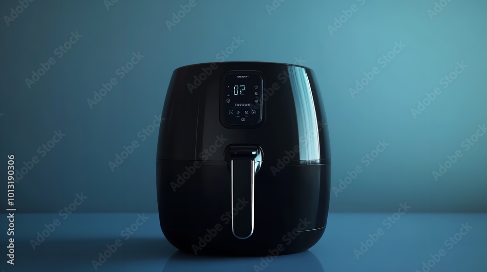Air fryer machine cooking potato fried in kitchen. Lifestyle of new normal cooking. Created using generative AI tools. Air fryer machine cooking potato fried in kitchen. Lifestyle of new normal cooking. Created using generative AI tools.