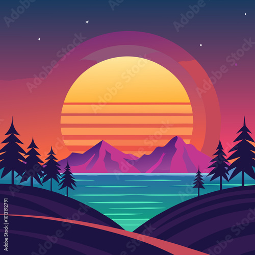landscape with mountains