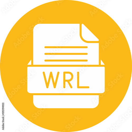 WRL File Format Vector Icon Design