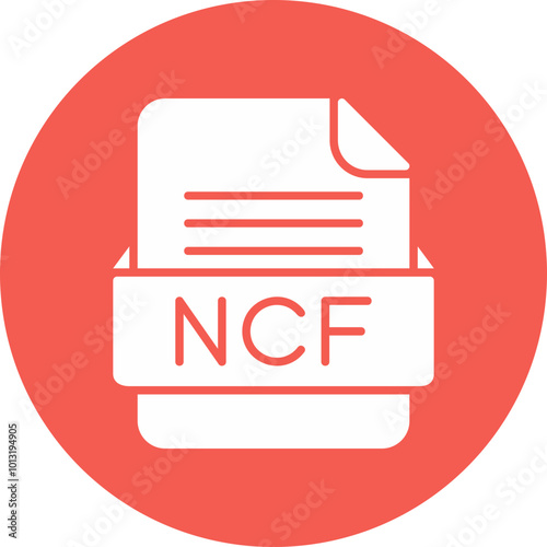 NCF File Format Vector Icon Design