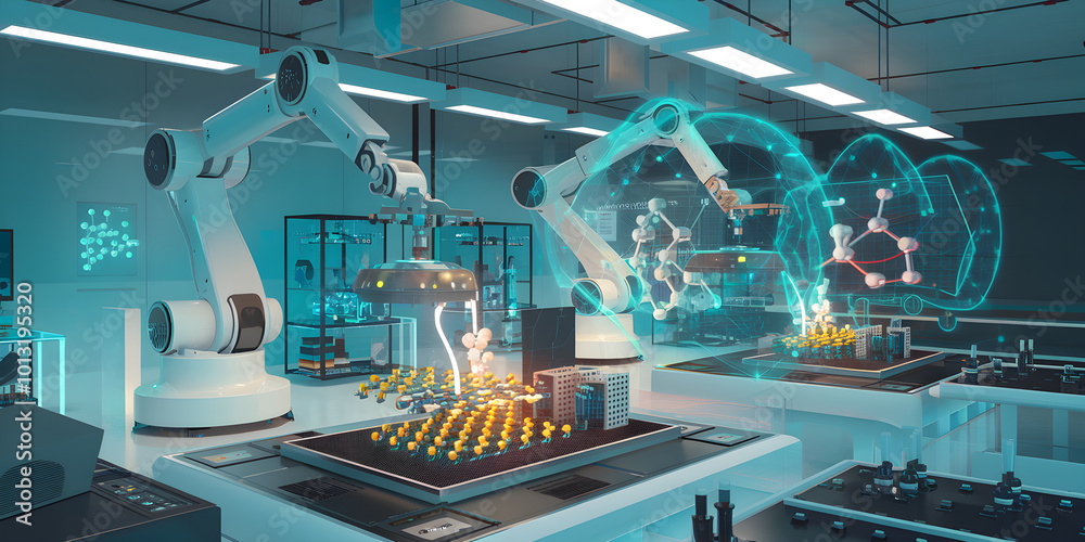 Fototapeta premium Futuristic High-Tech Laboratory for Advanced Research