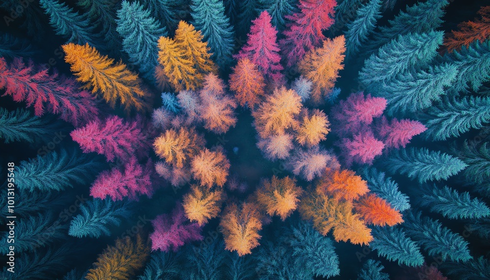 Wide-angle fantasy world merging with pristine forests, vibrant colors and aerial drone perspective, ethereal beauty Wide-angle fantasy world merging with pristine forests, vibrant colors and aerial drone perspective, ethereal beauty