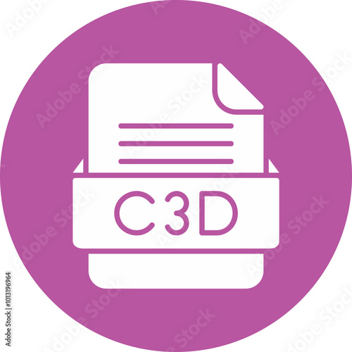 C3D File Format Vector Icon Design