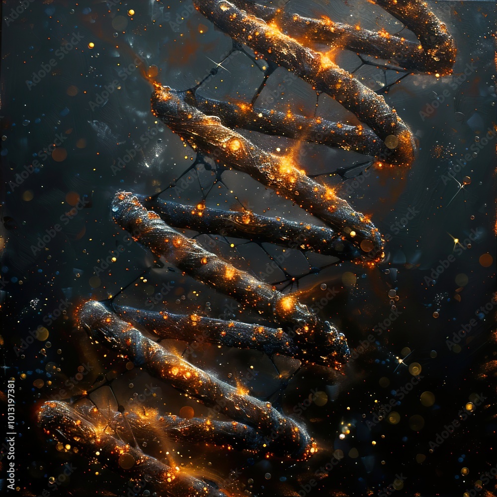 Glowing DNA Helix Abstract Science Art Glowing DNA Helix Abstract Science Art