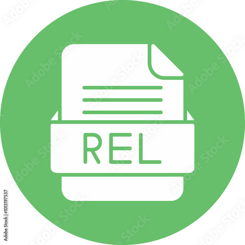 REL File Format Vector Icon Design