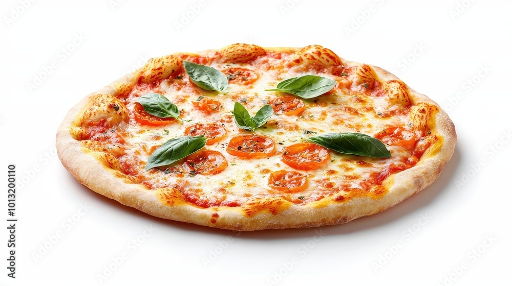 Fresh Margherita Pizza with Basil and Tomatoes Fresh Margherita Pizza with Basil and Tomatoes
