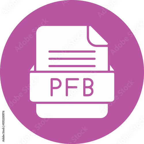 PFB File Format Vector Icon Design