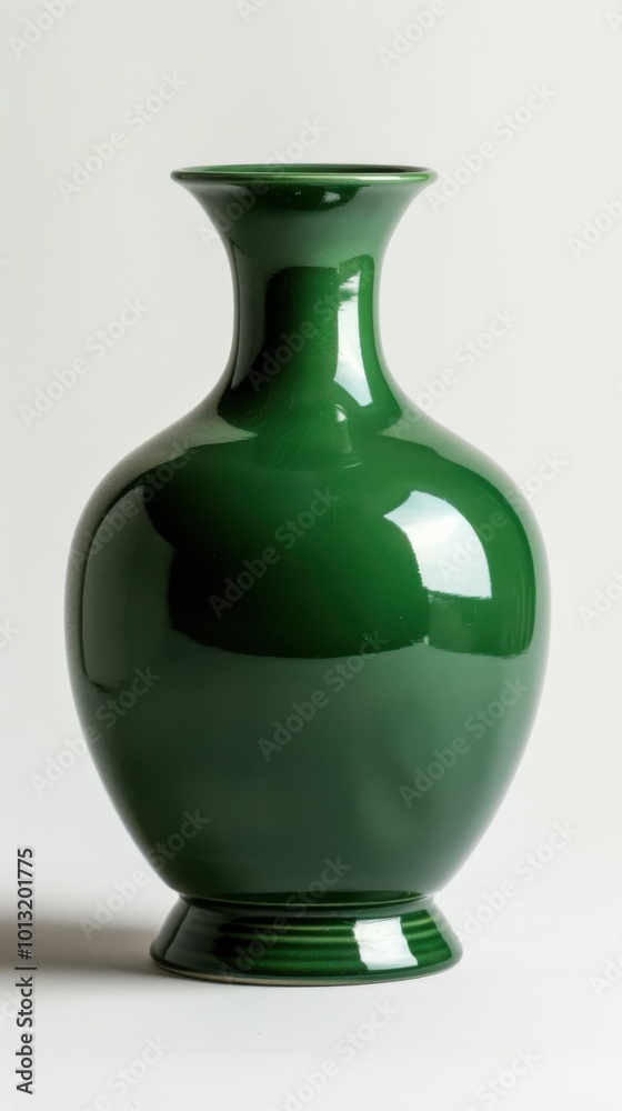 Green ceramic vase, white background, 4K hyperrealistic photo Green ceramic vase, white background, 4K hyperrealistic photo