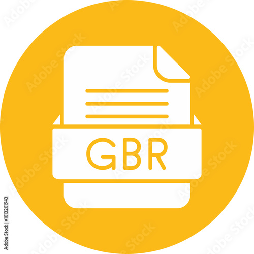 GBR File Format Vector Icon Design