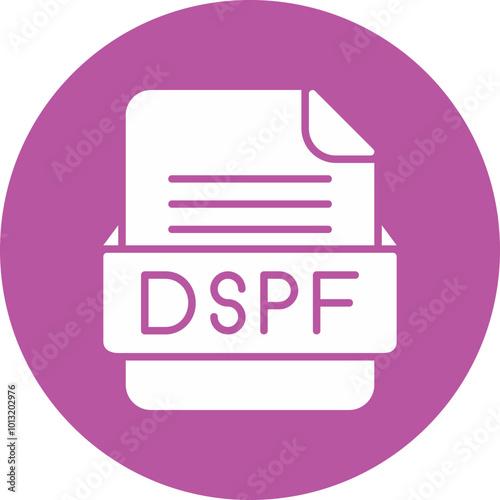 DSPF File Format Vector Icon Design